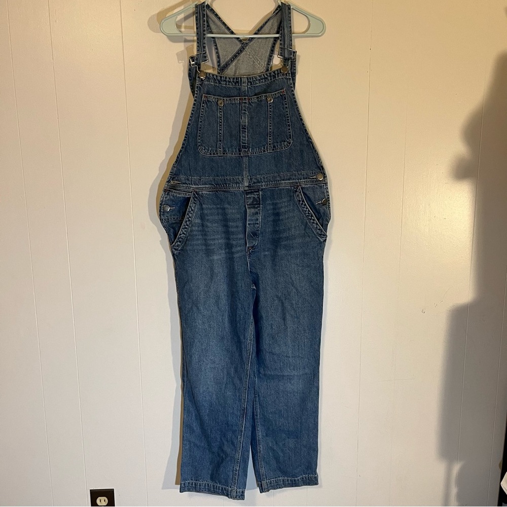We the Free People Boyfriend Baggy Denim Overalls Size 26 - Picture 13 of 14